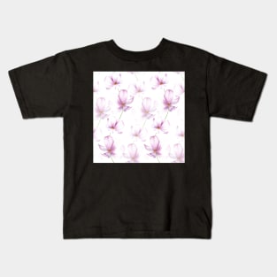 Romantic spring Cosmos flowers watercolor print Kids T-Shirt